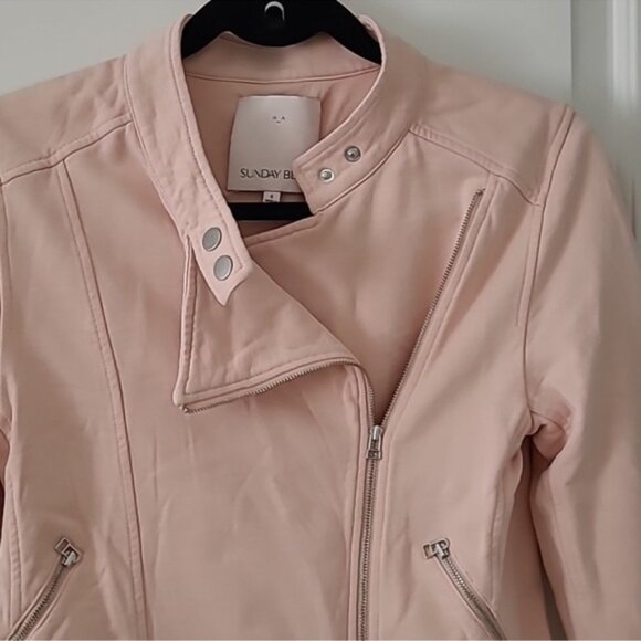 Aritzia Sunday Best Pink Kerouac Moto Jacket - Picture 3 of 4